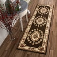 thumbnail image 1 of Well Woven Pastoral Medallion Brown French 3x12 (2'7" x 12' Runner) Area Rug European Floral Formal Traditional Area Rug Easy Clean Stain Fade Resistant Shed Free Modern Classic Thick Soft Plush Rug, 1 of 7