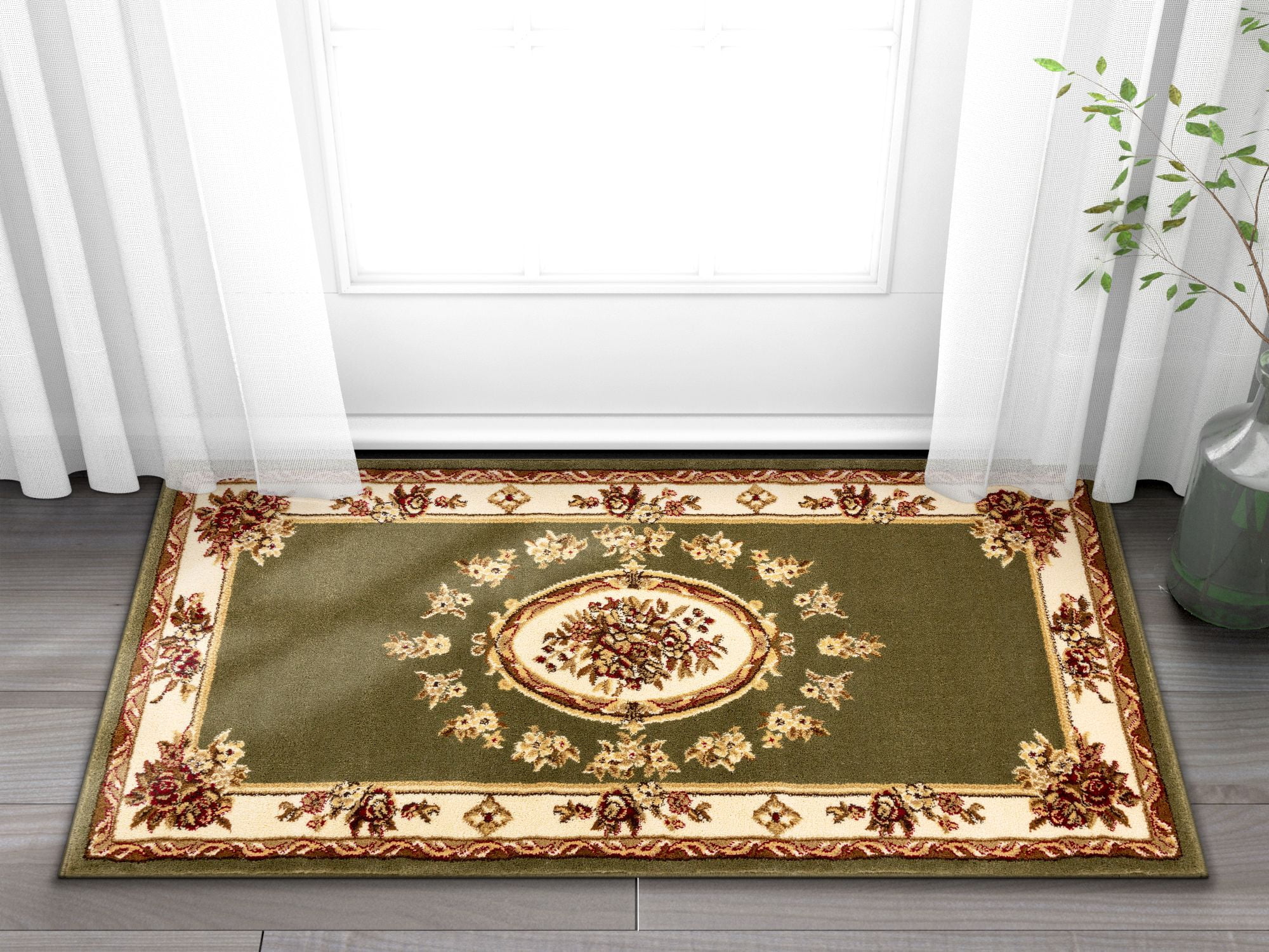 Well Woven Pastoral Medallion Green French 2'3" x 3'11" Area Rug ...