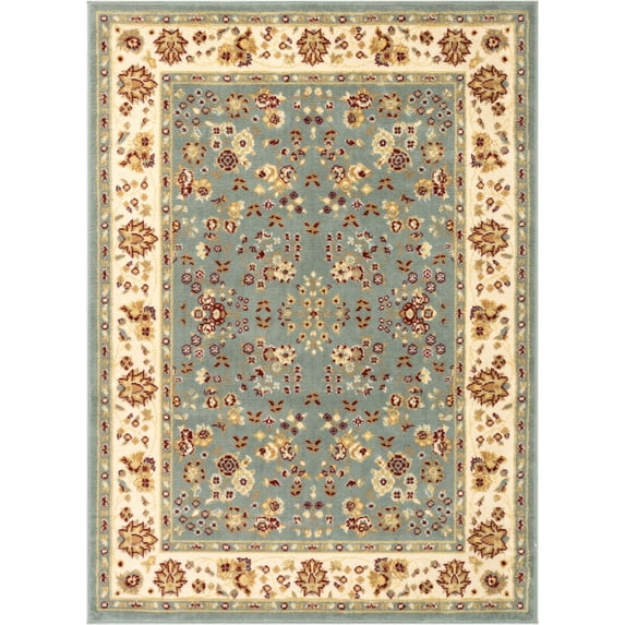 Well Woven Persia Sarouk Blue 8'2" x 9'10" Area Rug Carpet