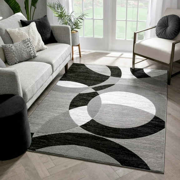 Well Woven Plain Border Rug Damask Warm Colors with Brush Effect Soft Rug