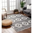 thumbnail image 1 of Well Woven Povie Grey Southwestern Flatweave Diamond Medallion Pattern Area Rug, 1 of 6