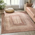 thumbnail image 1 of Well Woven Raggi Vintage Blush Pink Chindi Braided Pattern Runner Rug 7x9 (7'6" x 9'6"), 1 of 8