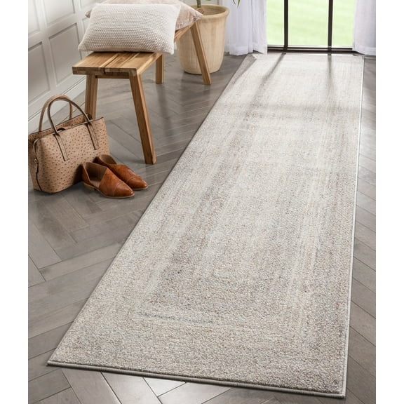 Well Woven Raggi Vintage Neutral Ivory Chindi Braided Pattern 2x10 (2'7" x 10') Runner Rug