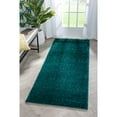 thumbnail image 1 of Well Woven Rainbow Chroma Glam Solid Two-Tone Soft Shimmer Pile Teal Shag 2'7" x 7'3" Runner Area Rug, 1 of 6