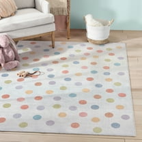 Well Woven Rainbow Polka Dots Multicolor Apollo Kids Collection 5' x 7' Area Rug