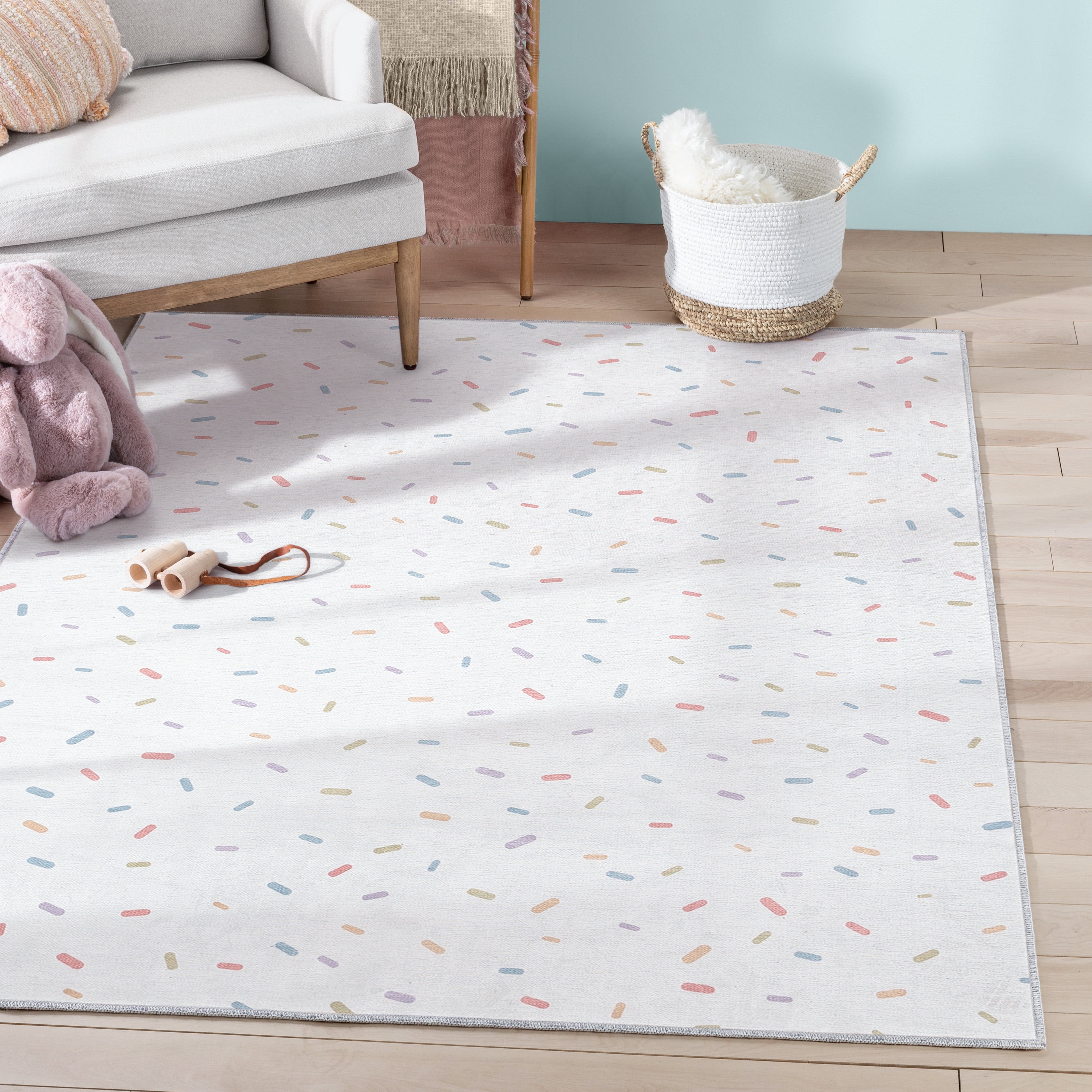 Sprinkles Rug Well Woven Rainbow Sprinkles Multicolor 5' x 7' Apollo Kids Area Rug ...