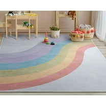 Well Woven Rainbow Stripes Multicolor 5' x 7' Apollo Kids Area Rug