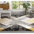 thumbnail image 1 of Well Woven Rheta Gold Modern Geometric Stripes & Angles Pattern Area Rug, 1 of 9