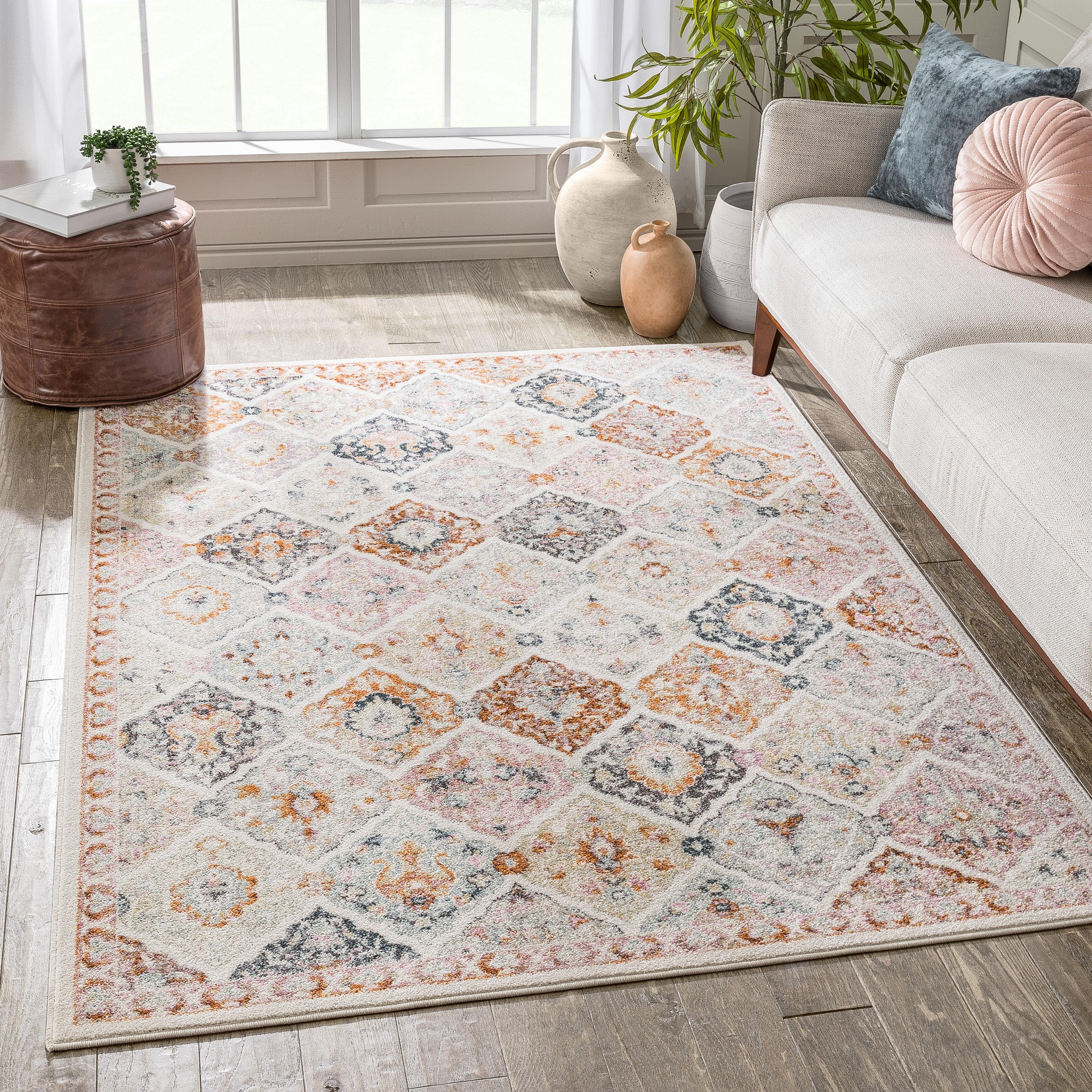 Well Woven Rodeo Oriental Area Rug, 5' x 3', Durable, Longer Lasting Rug, Global Inspired Bohemian Pattern, Super Soft Pile