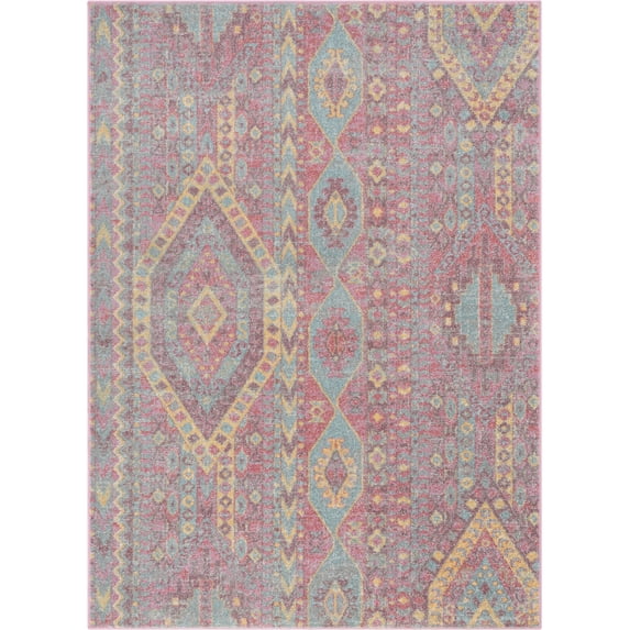 Well Woven Rodeo Otero Vintage Bohemian Tribal Blush 7'10" x 9'10" Area Rug