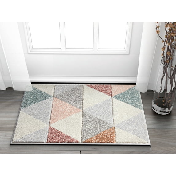 Well Woven Ruby Clark Mid-Century Modern Cream Geometric Triangles 2' x 3' Area Rug