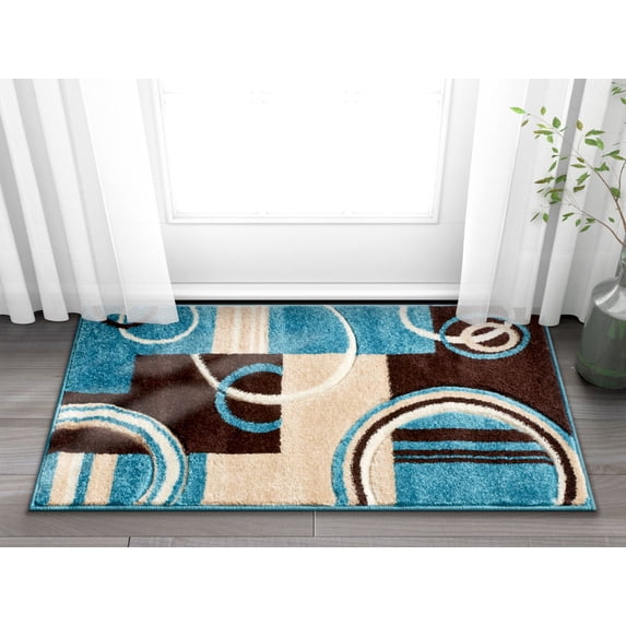 Well Woven Ruby Galaxy Waves Modern Geometric Blue 2' x 3' Area Rug