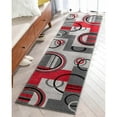 thumbnail image 1 of Well Woven Ruby Galaxy Waves Modern Geometric Grey & Red 2' x 7' Runner Rug, 1 of 7