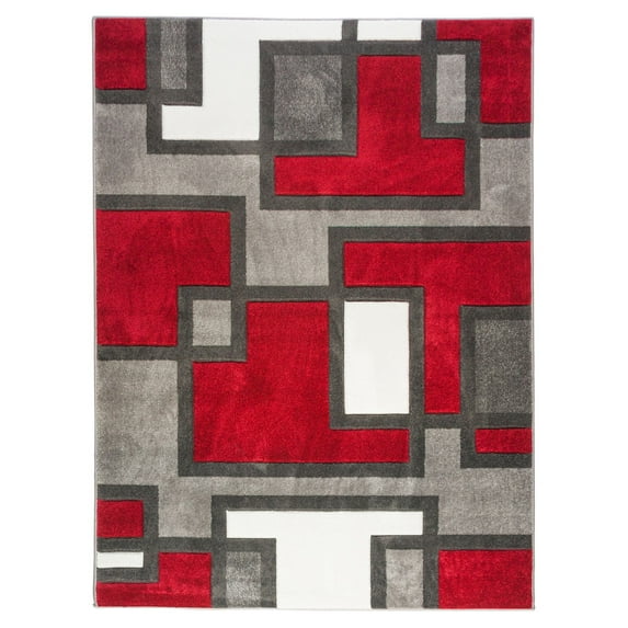 Well Woven Ruby Imagination Squares Indoor Area Rug