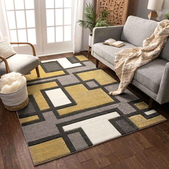 Well Woven Ruby Imagination Squares Indoor Area Rug