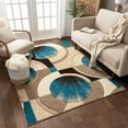 thumbnail image 1 of Well Woven Ruby Yolo Mid-Century Modern Geometric Blue 3'11" x 5'3" 3D High-Low Area Rug, 1 of 2