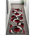 thumbnail image 1 of Well Woven Ruby Yolo Modern Contemporary Red Grey Abstract Shape 2' x 7' Runner Area Rug, 1 of 6