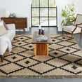 thumbnail image 1 of Well Woven Sabrina Tribal Hand-Made Area Rug, 5' x 7.5', Natural, Organic Look, Suitable For High-Traffic Area, Hand-Woven Jute, 1 of 8