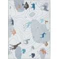 thumbnail image 1 of Well Woven Safari Animals Map Rug Playmat Grey 3'3" x 5' Apollo Kids Collection, 1 of 9