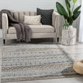 thumbnail image 1 of Well Woven Sahille Grey Golden Rust Geo Stripes Modern Area Rug 5x7 (5'3" x 7'3"), 1 of 7