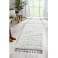 thumbnail image 1 of Well Woven Salem Eliana Tribal Geometric Chevron pattern Cream High-Low Textured 2'3" x 7'3" Runner Area Rug, 1 of 5
