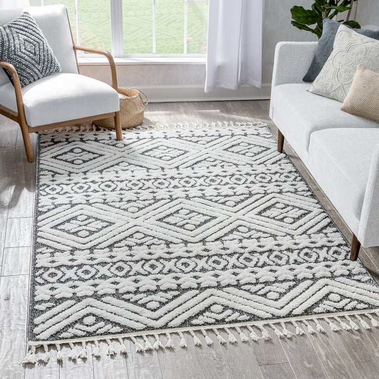 ACME Furniture　TRIGON RUG nuLOOM Jacquie Vintage Floral Silver 8 ft. x 10 ft. Area Rug