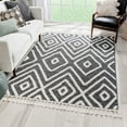 thumbnail image 1 of Well Woven Salem Willow Moroccan Lattice Trellis Black High-Low Textured 5'3" x 7'3" Area Rug, 1 of 5