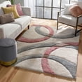 thumbnail image 1 of Well Woven San Francisco Bevel Modern Geometric Arcs & Shapes Shag Light Blue Grey 3D Textured Thick & Soft Shag 5'3" x 7'3" Area Rug, 1 of 3