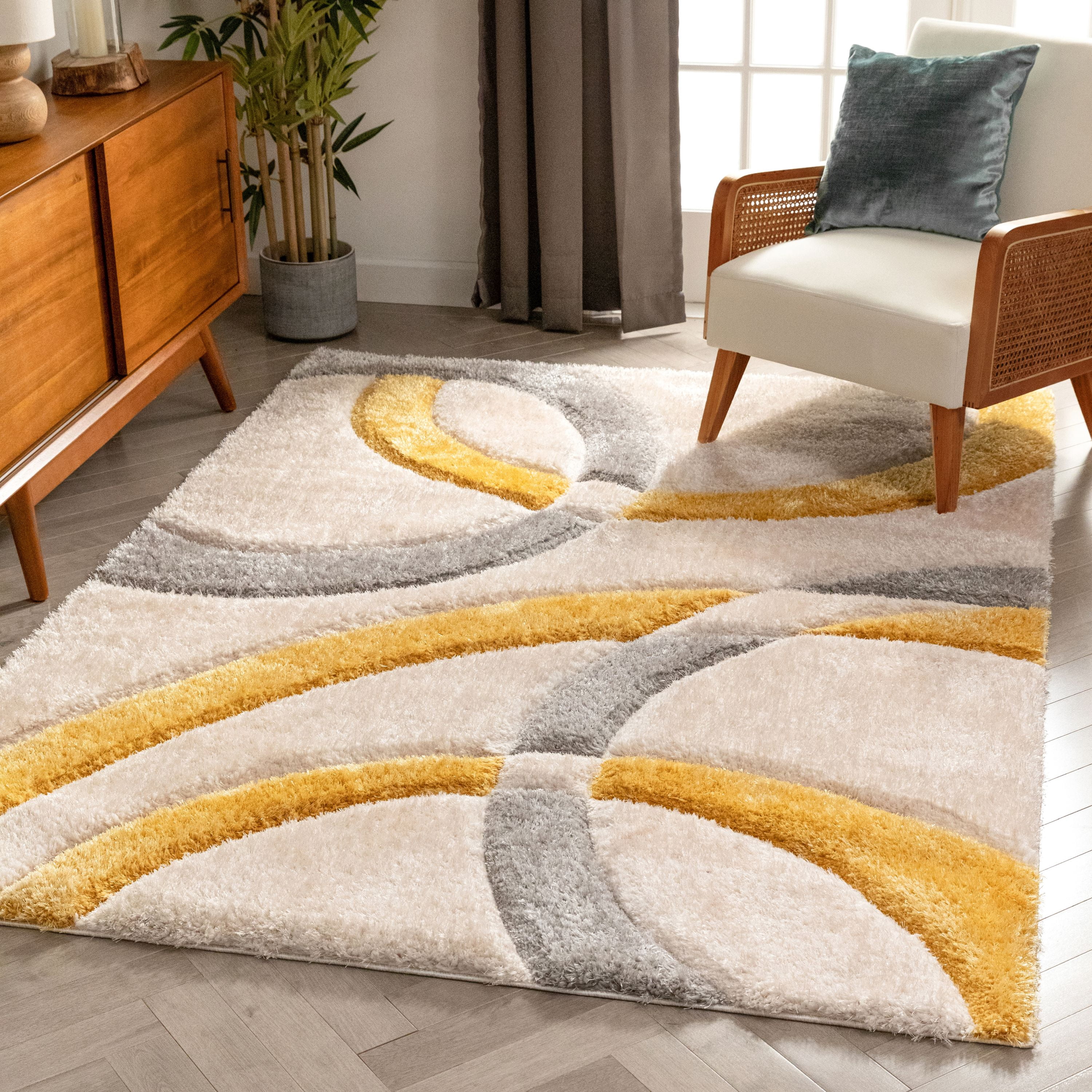 Well Woven San Francisco Bevel Yellow Modern Geometric Abstract Shapes ...