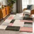 thumbnail image 1 of Well Woven San Francisco Escondido Blush Modern Geometric Squares 7'10" x 9'10" Shag 3D Textured Area Rug, 1 of 2