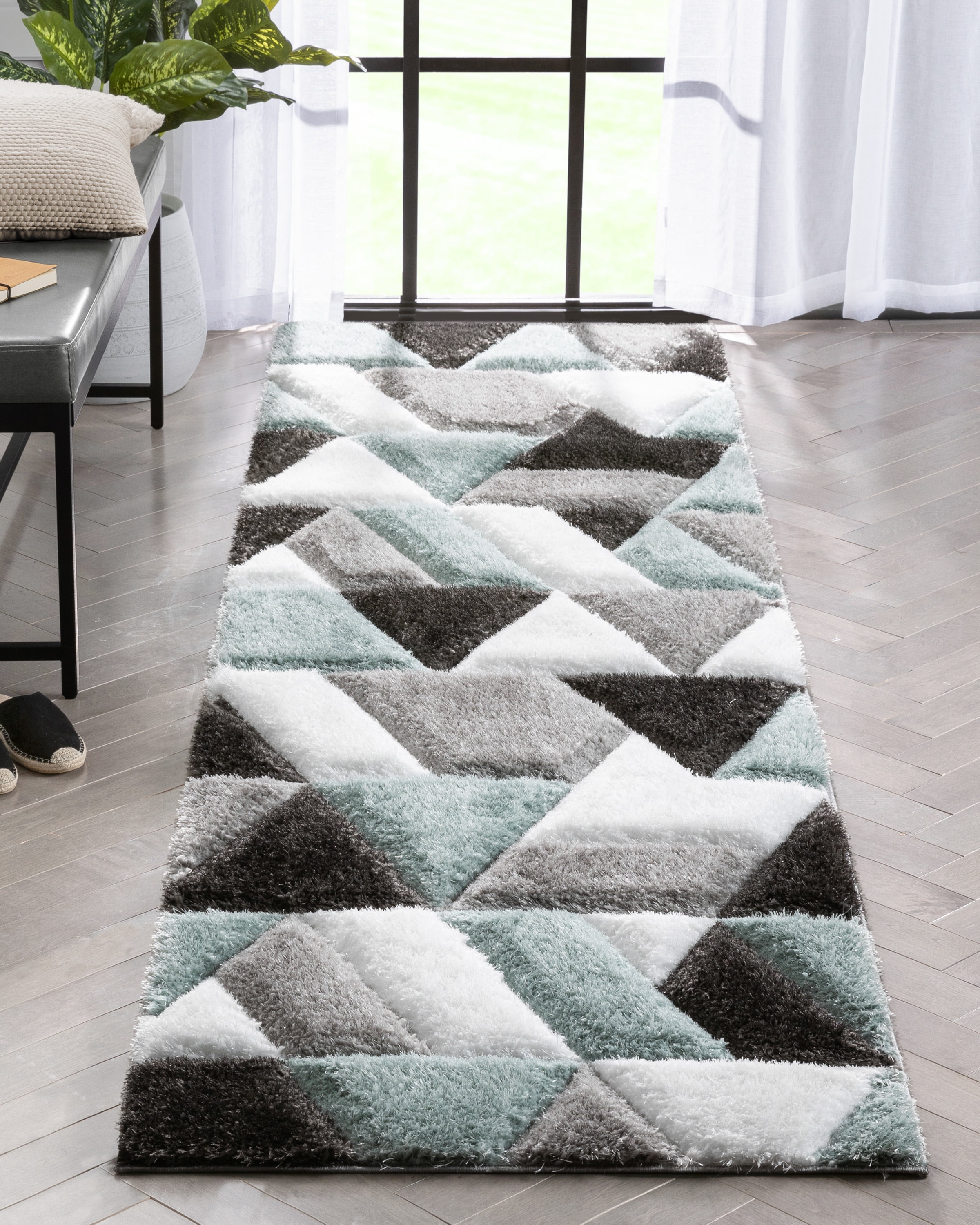 Well Woven San Francisco Holland Modern Geometric Striped Light Blue 2'7" x 9'10" Runner Rug