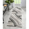 thumbnail image 1 of Well Woven Tilly Grey Geometric Stripes Thick Soft Plush 3D Textured Shag Area Rug, 1 of 8