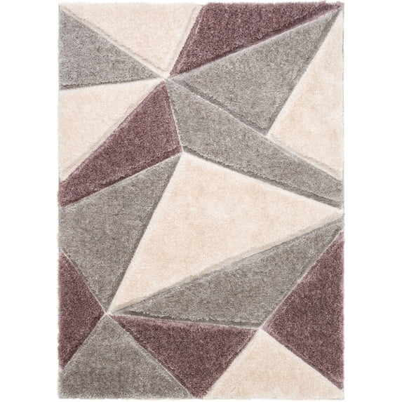 Well Woven San Francisco Venice Purple Modern Geometric Abstract 3'11" x 5'3" Area Rug
