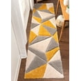thumbnail image 1 of Well Woven San Francisco Venice Yellow Modern Geometric Abstract 2'7" x 9'10" Runner Area Rug, 1 of 2