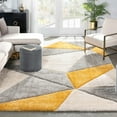 thumbnail image 1 of Well Woven San Francisco Venice Yellow Modern Geometric Abstract 7'10" x 9'10" Shag 3D Textured Area Rug, 1 of 8