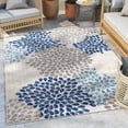 thumbnail image 1 of Well Woven Senna Grey Floral Indoor/Outdoor High-Low Pile Area Rug 5'3" x 7'3", 1 of 5