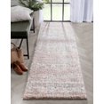 thumbnail image 1 of Well Woven Sentara 2'7" x 9'10" Runner Blush Modern Geometric Thick Shag Rug, 1 of 8