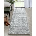 thumbnail image 1 of Well Woven Sentara 2'7" x 9'10" Runner Ivory Modern Geometric Thick Shag Rug, 1 of 8