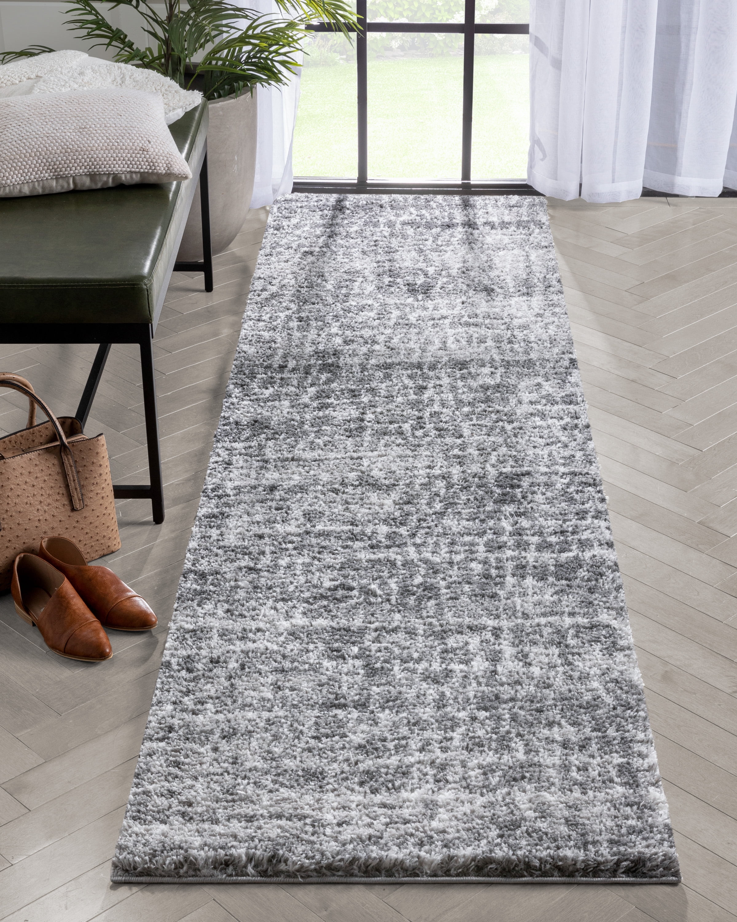 Thick Grey Rug Well Woven Sentara Grey Super Thick & Soft Tribal Geometric 3x10 (2'7 ...