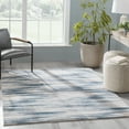 thumbnail image 1 of Well Woven Sevvina Blue & Ivory Zig-Zag Stripes Distressed Area Rug 7'10" x 9'10", 1 of 7