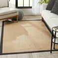 thumbnail image 1 of Well Woven Sorel Beige & Black Non-Slip Natural Jute Solid Border Area Rug 5' x 7', 1 of 7