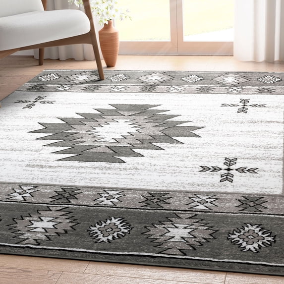 Well Woven Southwestern Rodrigo 9'3" x 12'6" Grey Area Rug