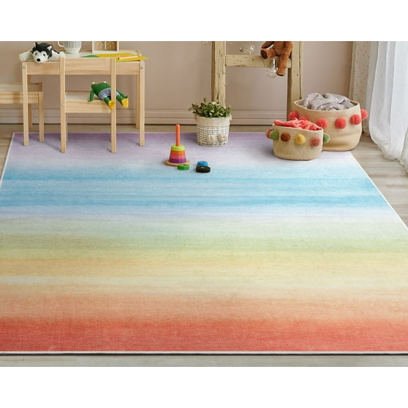 Well Woven Sunrise Multicolor Rainbow Apollo Kids 3'3" x 5' Area Rug