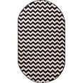 thumbnail image 1 of Well Woven Sydney Eli Chevron Black Modern Geometric Lines Zig Zag 2'7" x 4'2" Oval Rug, 1 of 11