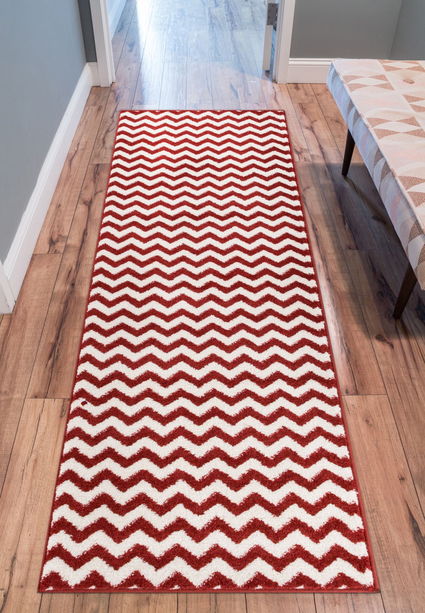 Well Woven Sydney Eli Chevron Rust Modern Geometric Lines Zig Zag 2'3" x 7'3" Runner Rug