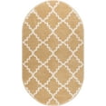thumbnail image 1 of Well Woven Sydney LuLu'S Trellis Geometric Gold 2'7" x 4'2" Oval Area Rug, 1 of 2