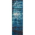 thumbnail image 1 of Well Woven  Sydney Vintage Crosby Blue Modern Distressed Abstract Runner Rug - 2 ft. 7 in. x 12 ft., 1 of 5