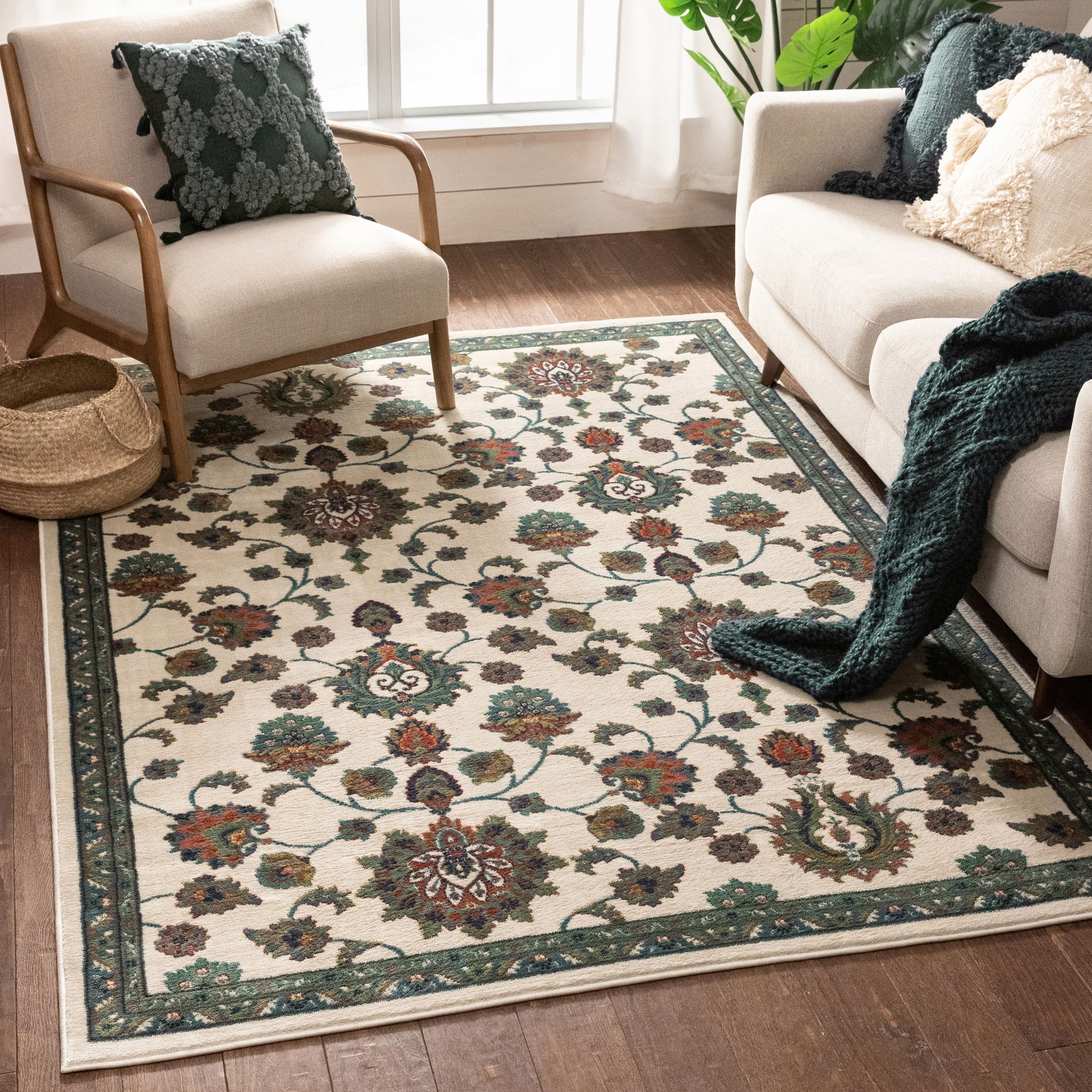 Well Woven TU-72-7 Tulsa Arya Ivory Traditional Persian Oriental Area Rug - 7 ft. 10 in. x 9 ft. 10 in.