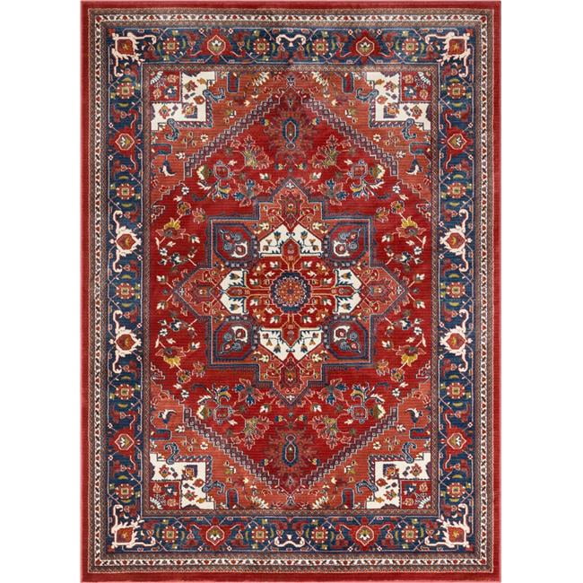 Well Woven TU-90-5 Tulsa Jackie Crimson Traditional Medallion Area Rug - 5 ft. 3 in. x 7 ft. 3 in.