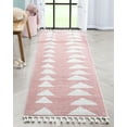 thumbnail image 1 of Well Woven Tango Pink Geometric Triangle Pattern Stain-resistant Runner Rug (2'7" x 9'10"), 1 of 8